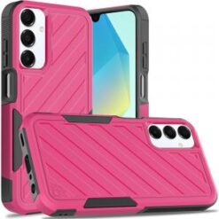 For Samsung A16 5G Noble lined shockproof dual layer hybrid - Hot Pink/Black