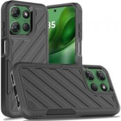 For Motorola Moto G Power 5G 2025 Noble lined shockproof dual layer hybrid - Black/Black
