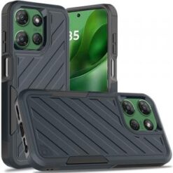 For Motorola Moto G Power 5G 2025 Noble lined shockproof dual layer hybrid - Blue/Black