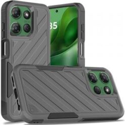 For Motorola Moto G Power 5G 2025 Noble lined shockproof dual layer hybrid - Grey/Black