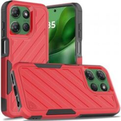 For Motorola Moto G Power 5G 2025 Noble lined shockproof dual layer hybrid - Red/Black