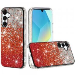 For Samsung A16 5G Party Diamond Bumper Bling Hybrid Case Cover - Red