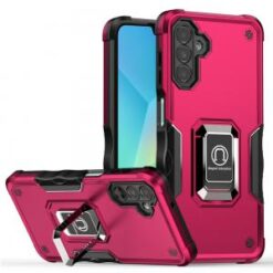 For Samsung A16 5G OPTIMUM Magnetic Ring Stand Hybrid Case Cover - Hot Pink
