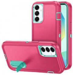 For Samsung A16 5G PEAK 3in1 Toughest Hybrid with Stand Cover Case - Teal/Hot Pink