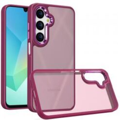 For Samsung A16 5G Polished Oil Thick Acrylic Metal Button Hybrid Case Cover - Burgundy