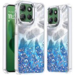 For Motorola Moto G Power 5G 2025 Epoxy Glitter Shimmer Hybrid Case - Dark Blue