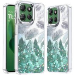For Motorola Moto G Power 5G 2025 Epoxy Glitter Shimmer Hybrid Case - Light Green