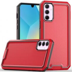 For Samsung A16 5G Rank Tough Strong Modern Fused Hybrid Case Cover - Red