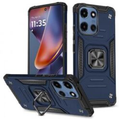 For Motorola Moto G 5G 2025 Robust Magnetic Kickstand Hybrid Case Cover - Blue