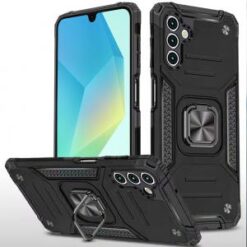 For Samsung A16 5G Robust Magnetic Kickstand Hybrid Case Cover - Black