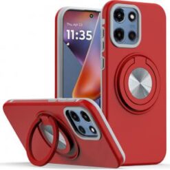 For Motorola Moto G 5G 2025 Metal CD Pattern Matte Finished Hybrid with Rotational Ring [Car Mount F