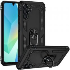 For Samsung A16 5G Ring Magnetic Kickstand Hybrid Case Cover - Black