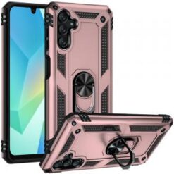 For Samsung A16 5G Ring Magnetic Kickstand Hybrid Case Cover - Rose Gold