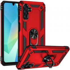 For Samsung A16 5G Ring Magnetic Kickstand Hybrid Case Cover - Red