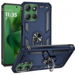 For Motorola Moto G Power 5G 2025 Ring Magnetic Kickstand Hybrid Case Cover - Blue