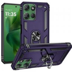 For Motorola Moto G Power 5G 2025 Ring Magnetic Kickstand Hybrid Case Cover - Dark Purple