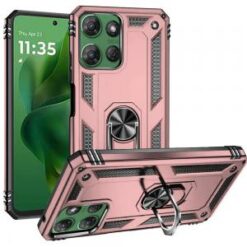 For Motorola Moto G Power 5G 2025 Ring Magnetic Kickstand Hybrid Case Cover - Rose Gold