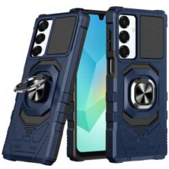 For Samsung A16 5G Robotic Hybrid with Magnetic Ring Stand Case Cover - Dark Blue