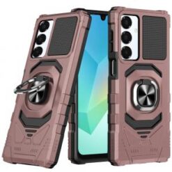 For Samsung A16 5G Robotic Hybrid with Magnetic Ring Stand Case Cover - Rose Gold