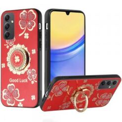For Samsung A16 5G SPLENDID Diamond Glitter Ornaments Engraving Case Cover - Good Luck Floral Red