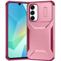 For Samsung A16 5G Ultimate U Design Hybrid with Camera Window Covering - Pink+Burgundy