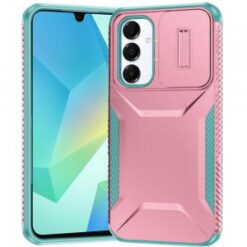 For Samsung A16 5G Ultimate U Design Hybrid with Camera Window Covering - Pink+Teal