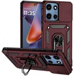 For Motorola Moto G 5G 2025 Well Protective Magentic Ring Stand Camera Protective Cover Case - Burge
