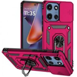 For Motorola Moto G 5G 2025 Well Protective Magentic Ring Stand Camera Protective Cover Case - Hot P