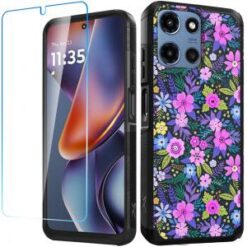 For Motorola Moto G 5G 2025 Tough Strong Hybrid Case Cover + Tempered Glass - Mystical Floral Boom