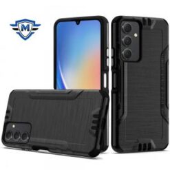 For Samsung A15 5G METKASE Strong Tough Metallic Design Hybrid in Premium Slide-Out Package - Black