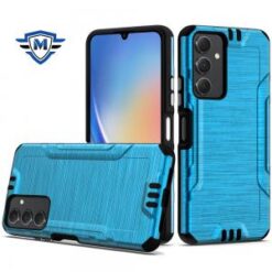 For Samsung A15 5G METKASE Strong Tough Metallic Design Hybrid in Premium Slide-Out Package - Blue