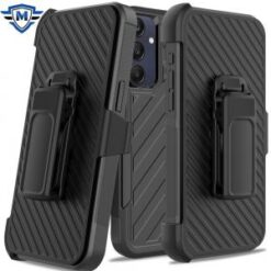 For Samsung A15 5G Holster Clip Noble lined shockproof dual layer hybrid in Slide-Out Package - Blac