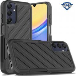 For Samsung A15 5G Noble lined shockproof dual layer hybrid in Slide-Out Package - Black/Black