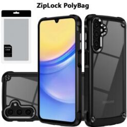 [PolyBag] For Samsung A15 5G Ultimate CaseX Transparent Hybrid Case with Metal Buttons And Camera Ed