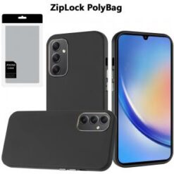 [PolyBag] For Samsung A15 5G Classy Slick Chromed Around Hybrid - Black