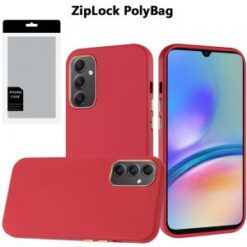 [PolyBag] For Samsung A15 5G Classy Slick Chromed Around Hybrid - Red