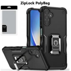 [PolyBag] For Samsung A15 5G OPTIMUM Magnetic Ring Stand Hybrid - Black