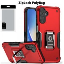 [PolyBag] For Samsung A15 5G OPTIMUM Magnetic Ring Stand Hybrid - Red