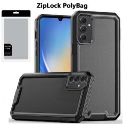 [PolyBag] For Samsung A15 5G Rank Tough Strong Modern Fused Hybrid - Black