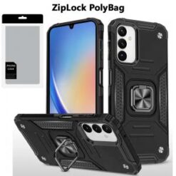 [PolyBag] For Samsung A15 5G Robust Magnetic Kickstand Hybrid - Black