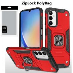 [PolyBag] For Samsung A15 5G Robust Magnetic Kickstand Hybrid - Red