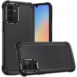For Samsung A15 5G Ultimate CaseX Transparent Hybrid Case with Metal Buttons And Camera Edges - Blac