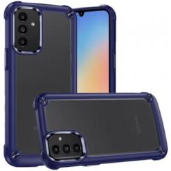 For Samsung A15 5G Ultimate CaseX Transparent Hybrid Case with Metal Buttons And Camera Edges - Blue