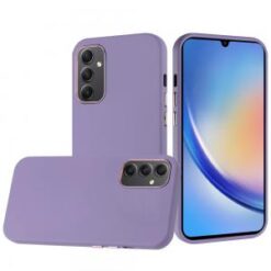 For Samsung A15 5G Classy Slick Chromed Around Hybrid Case Cover - Dark Purple