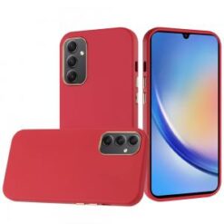 For Samsung A15 5G Classy Slick Chromed Around Hybrid Case Cover - Red