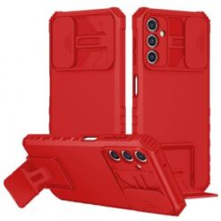 For Samsung A15 5G Easy Viewing Kickstand Camera Protection Hybrid Case Cover - Red