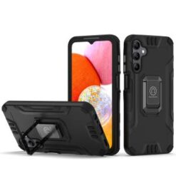 For Samsung A15 5G Strong Tough Metallic Design Hybrid Premium Kicstand - Black