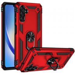 For Samsung A15 5G Ring Magnetic Kickstand Hybrid Case Cover - Red