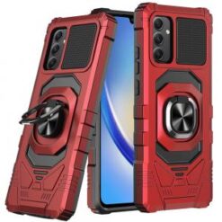 For Samsung A15 5G Robotic Hybrid with Magnetic Ring Stand Case Cover - Red