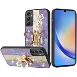 For Samsung A15 5G SPLENDID Diamond Glitter Ornaments Engraving Case Cover - Enchanted Butterfly Pur